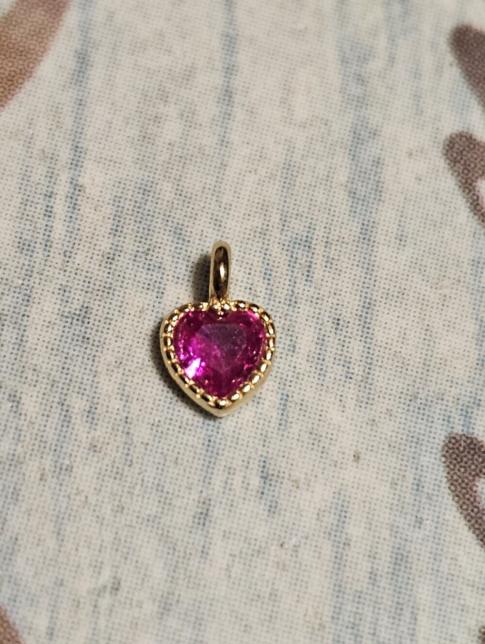 Sterling Silver 925 Small Pink Heart Charm Pendant